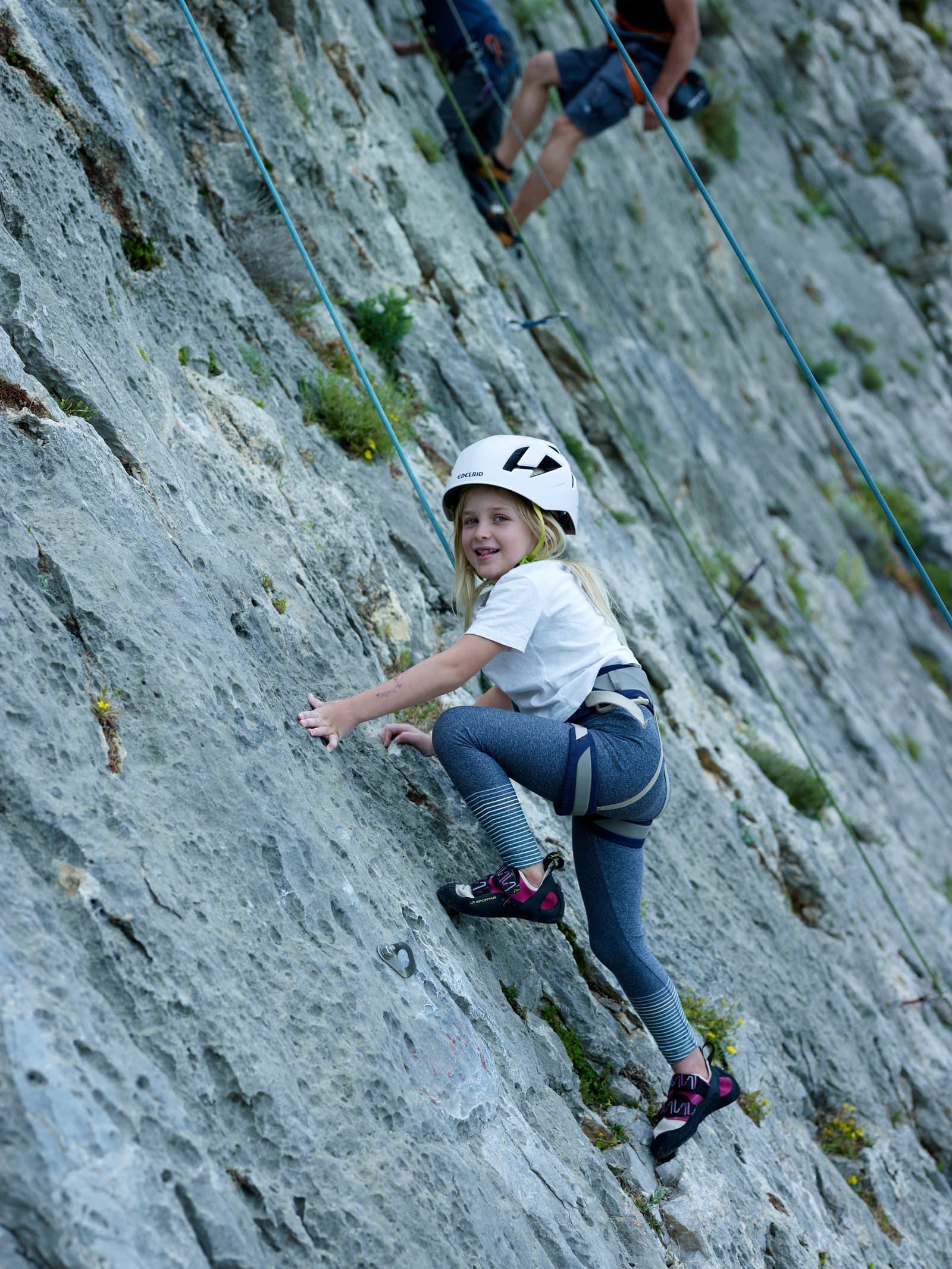 Young climber on the rock
