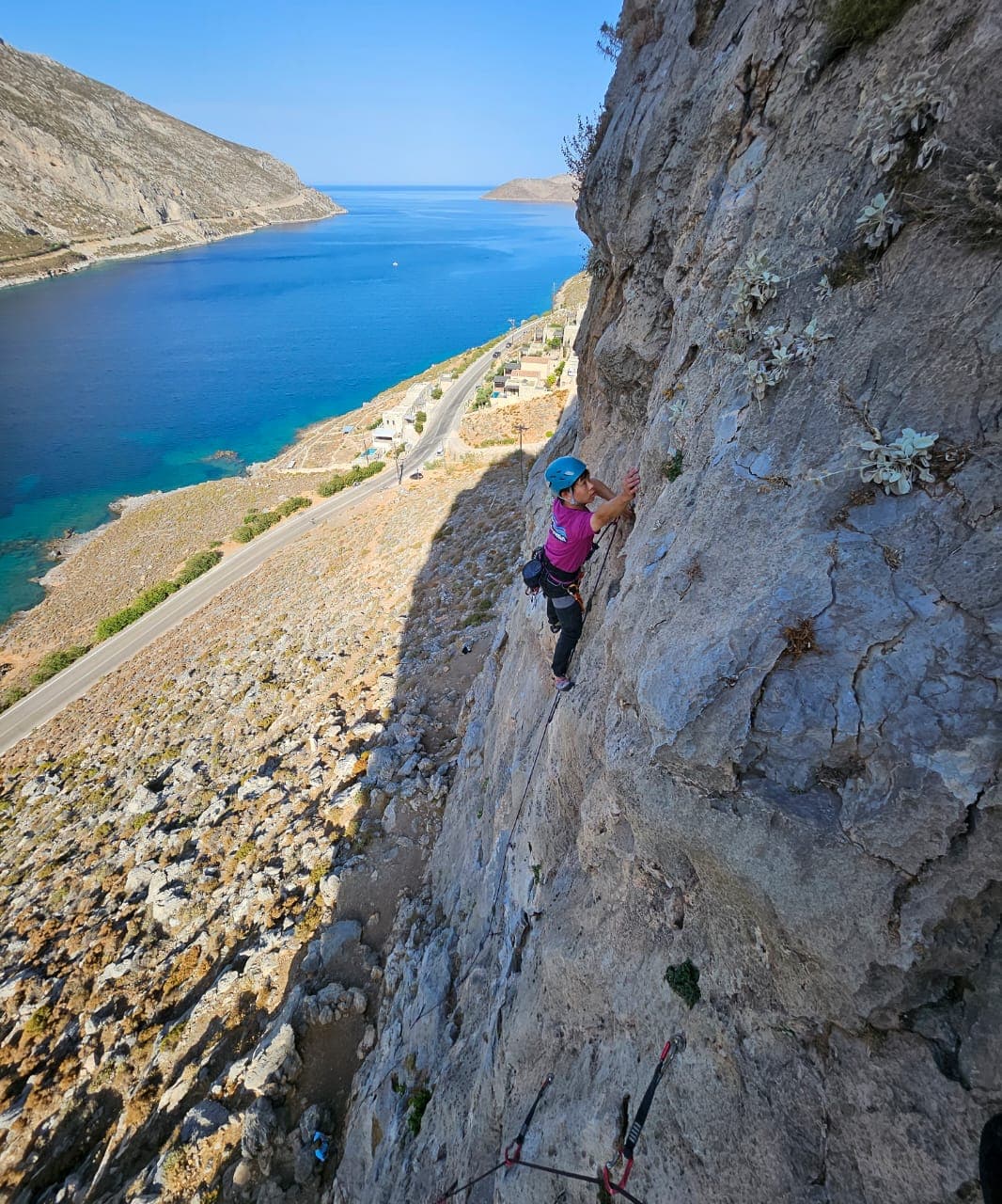 Lead climbing at Yapkan